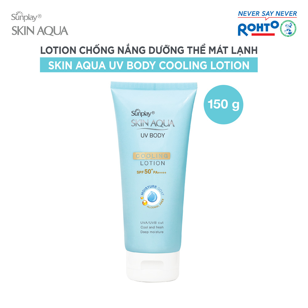 Kem chống nắng body Skin Aqua mát lạnh dùng hàng ngày Sunplay Skin Aqua UV Body Cooling Lotion SPF 50+ PA++++ 150g