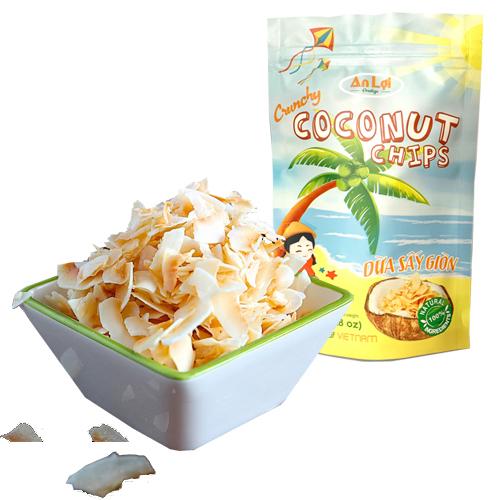 LÔ 2 gói DỪA SẤY GIÒN AN LỢI CRUNCHY COCONUT CHIPS