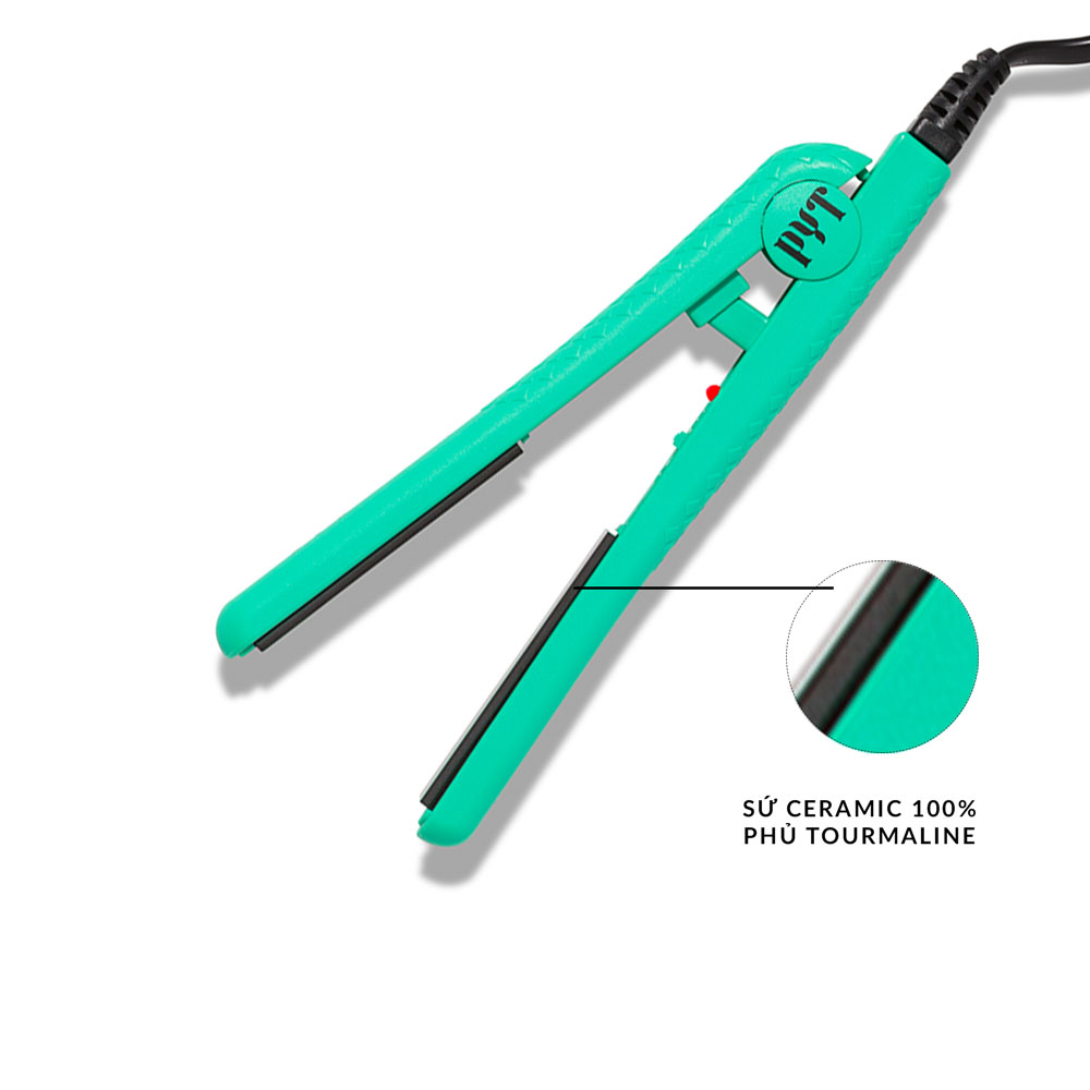 Máy Ép, Uốn Tóc Mini Lõi Sứ - Mini Ceramic Styler Turquoise PYT (Màu Xanh) - Phù Hợp Cho Du Lịch