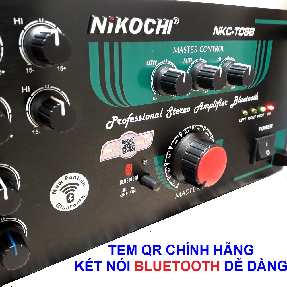 Amply Bluetooth Karaoke nghe nhạc NIKOCHI T08B - Phân phối chính hãng