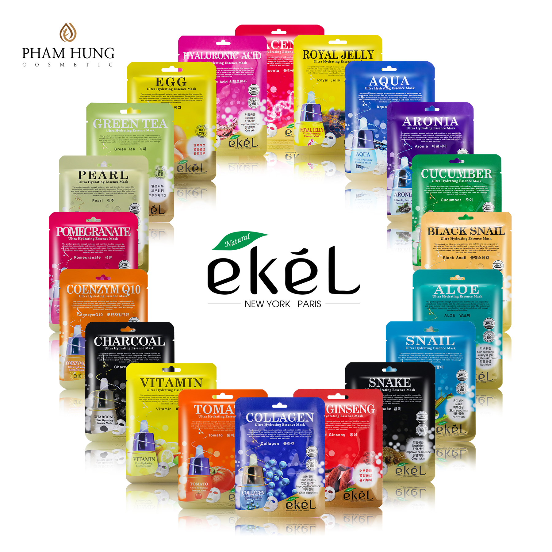 Gói 10 mặt nạ dưỡng da Ekel chiết xuất Collagen (EKEL Collagen ULtra Hydrating Essence Mask)