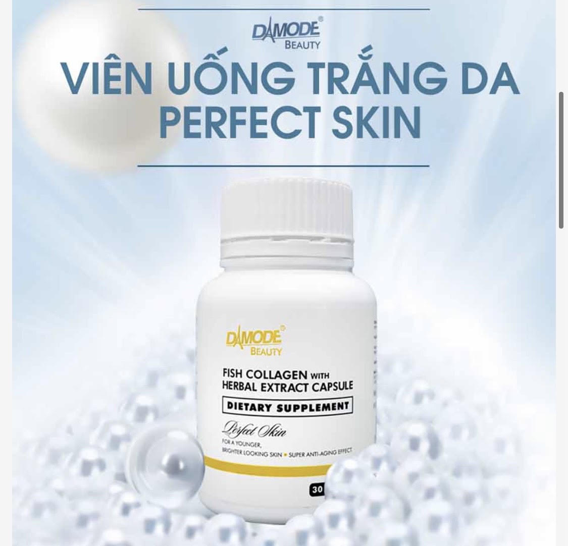 Viên uống trắng da perfect skin cao cấp độc quyền damode