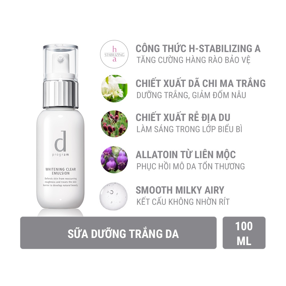 Sữa Dưỡng Trắng Da D Program Whitening Clear Emulsion 100ml