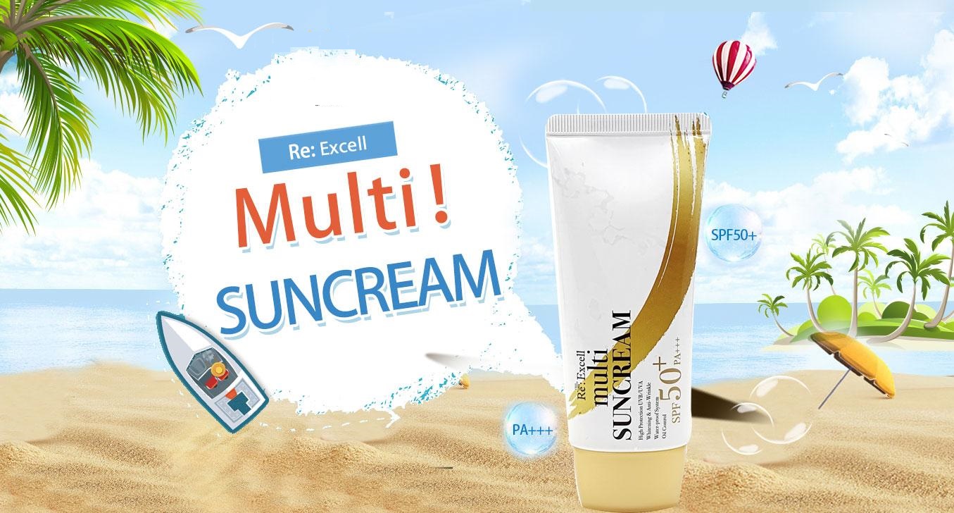 Kem Chống Nắng vật lý Re:Excell Multi Sun Cream SPF 50+/PA+++ R&amp;B VN 50ml