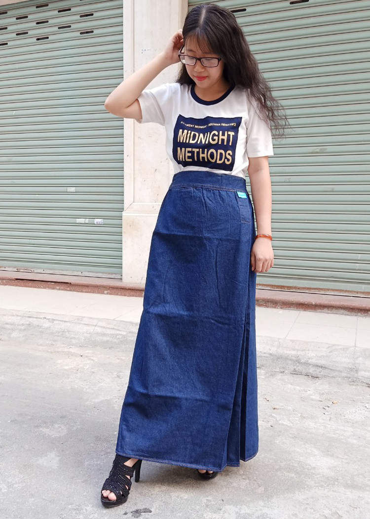Váy chống nắng Size Lớn cho Nữ vải Jean Cao cấp có Nút bấm Chắc chắn