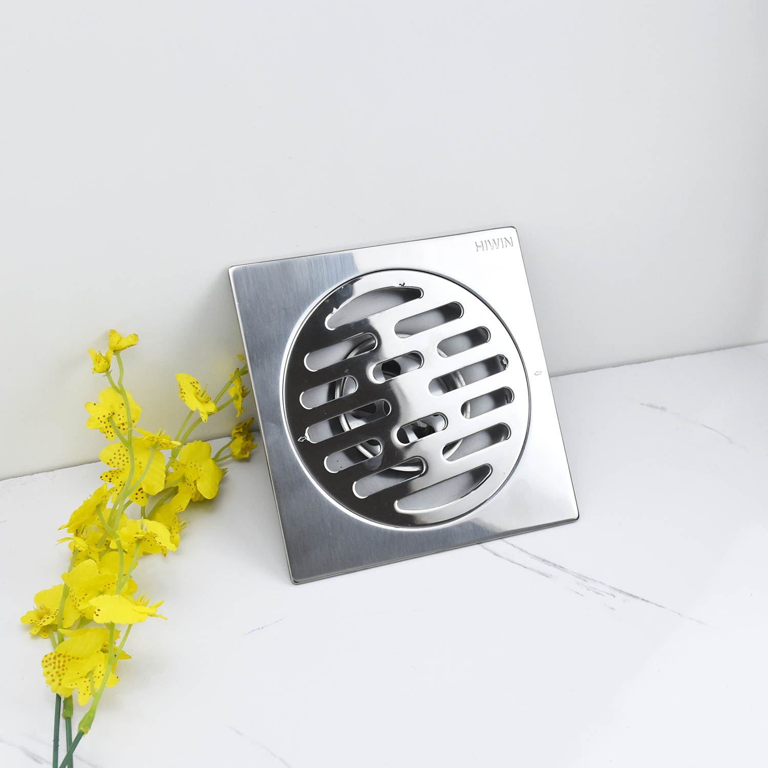 Ga thoát sàn ngăn mùi inox SUS 304 mặt gương Hiwin kích thước 150x150