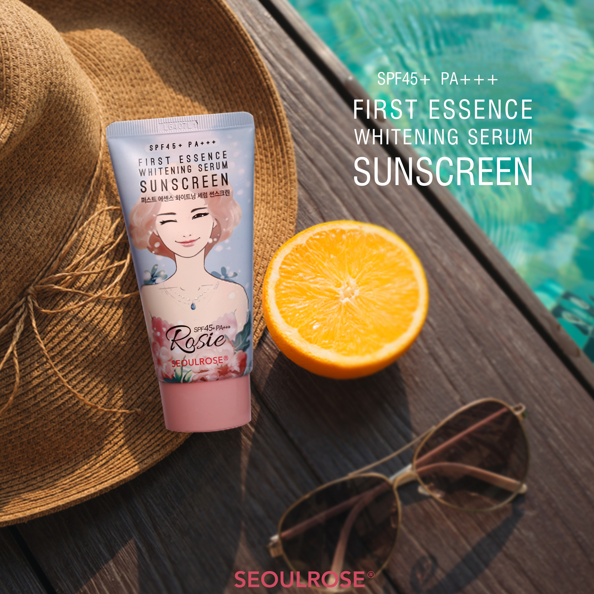 Kem Chống Nắng Rosie Seoul Rose First Essence Whitening Serum Sunscreen