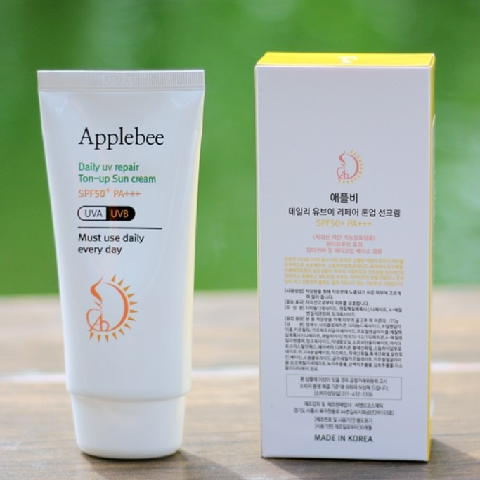 Kem chống nắng kết hợp kem nền Applebee Daily UV repair Ton-up Sun cream SPF50+PA+++ Hàn Quốc