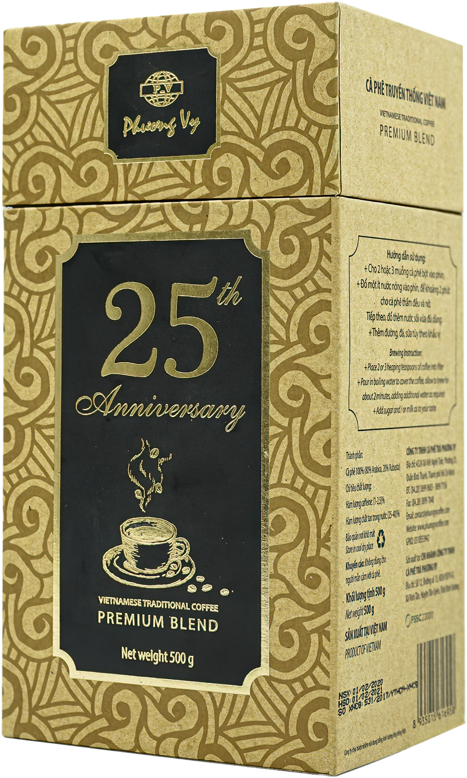 Cà phê PV 25th Anniversary 500g - Cà Phê Đặc Biệt - Cà Phê Pha Phin - Phương Vy Coffee