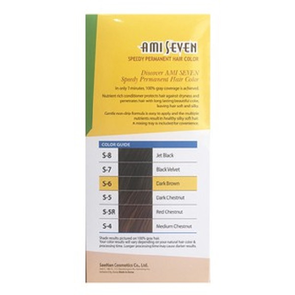 Nhuộm phủ bạc dược thảo Amiseven nhanh 7 phút AMI SEVEN Speedy Permanent Hair Color