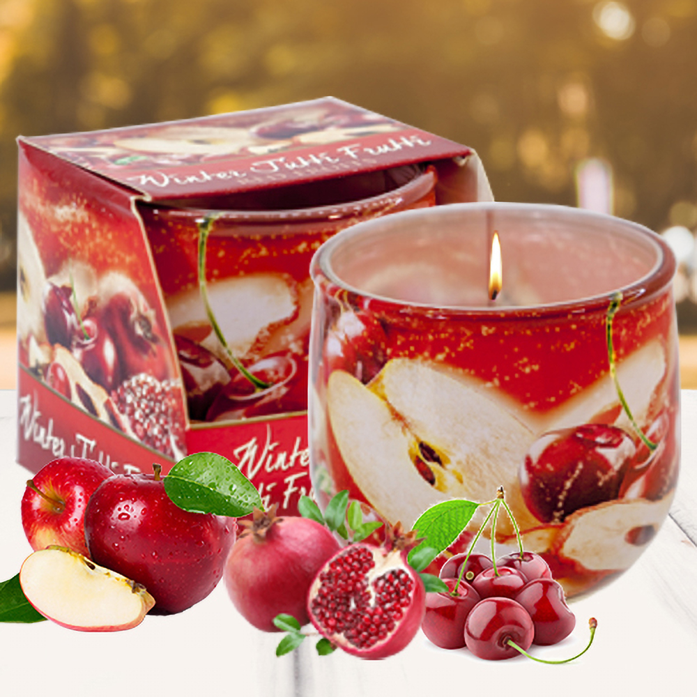 Ly nến thơm tinh dầu Bartek Winter Jutti Frutti 100g QT024471- nho, quế, lựu (giao mẫu ngẫu nhiên)