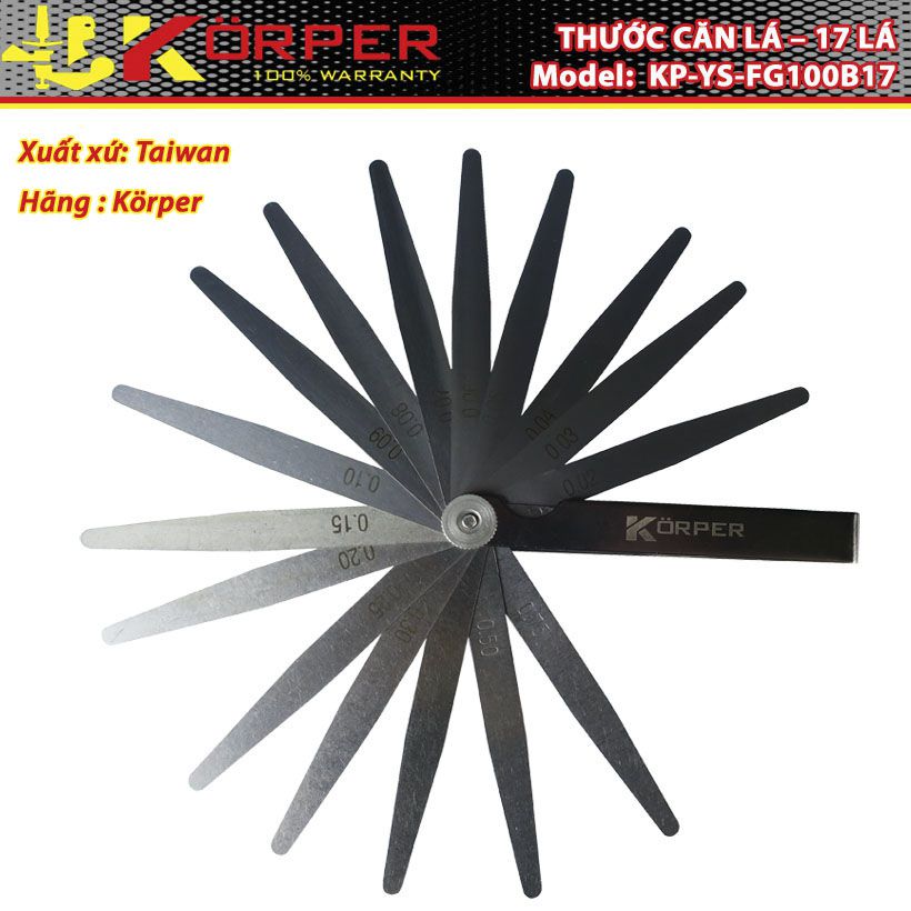 THƯỚC CĂN LÁ 17 LÁ KÖRPER KP-YS-FG100B17