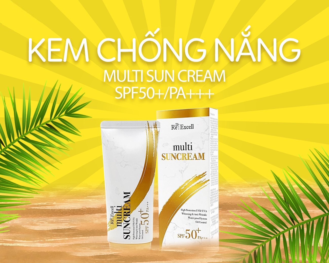 Kem Chống Nắng vật lý Re:Excell Multi Sun Cream SPF 50+/PA+++ R&amp;B VN 50ml