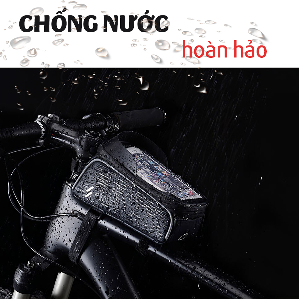 Hộp Túi Treo Khung Gắn Sườn Trước Xe Đạp Có Giá Đỡ Đựng Điện Thoại Màn Hình Cảm Ứng Dưới 6.5 Inch Chống Thấm Nước Mai Lee Cycling - Hàng Chính Hãng