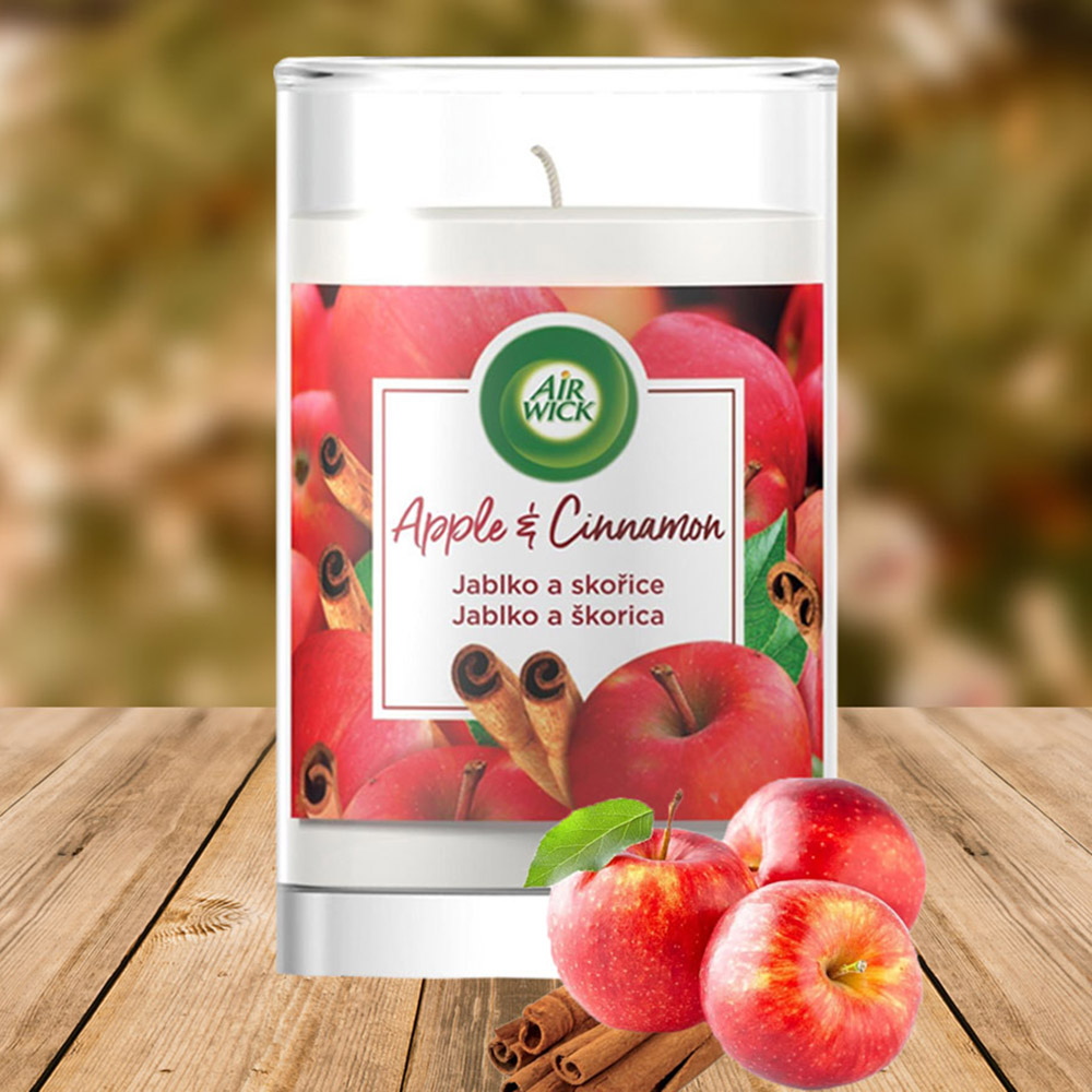 Ly nến thơm tinh dầu Air Wick Apple Cinnamon 310g XXL QT06525 - hương táo, quế