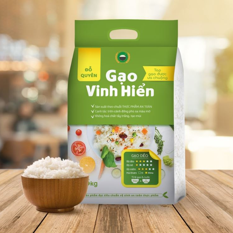 Đặc sản Tiền Giang - Gạo Đỗ Quyên Vinh Hiển 5kg - OCOP 4 SAO