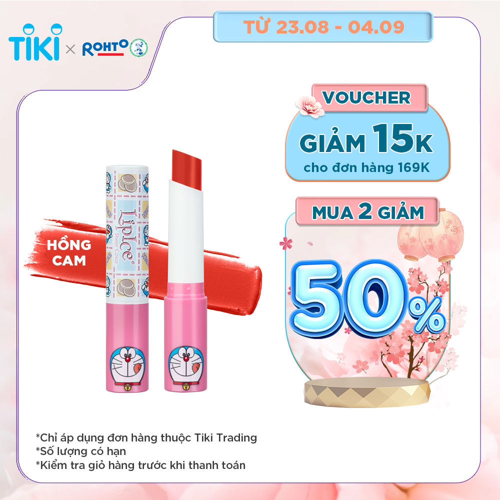 Son Dưỡng Có Màu Tự Nhiên LipIce Sheer Color x Doraemon 2.4g (Phiên Bản Giới Hạn) - Hồng Đào Tươi Tắn