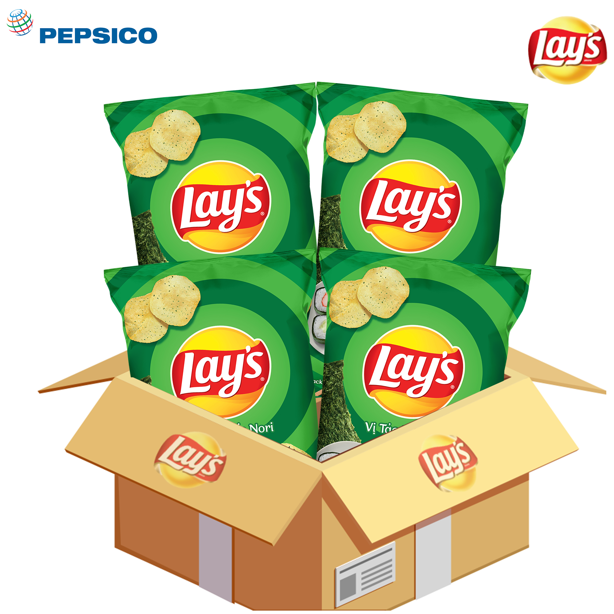 Combo 4 Lays Vị Táo Biển Nori 95g