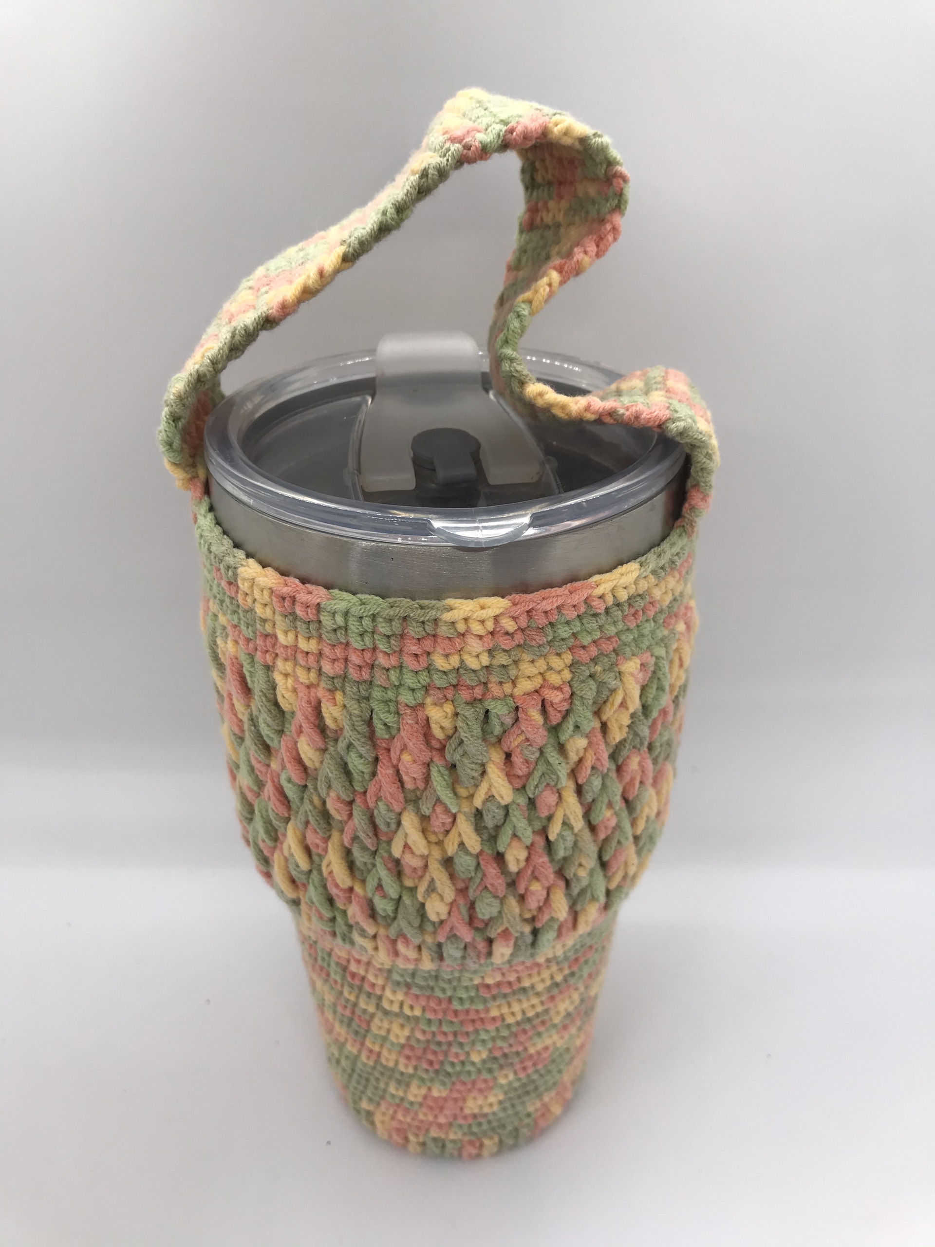 TÚI XÁCH LY GIỮ NHIỆT HANDMADE LEN MÀU HỒNG