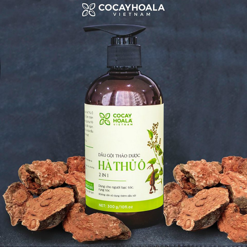 Dầu Gội và Xả Thảo Dược Hà Thủ Ô Giảm Rụng Tóc, Bạc Tóc Cocayhoala 300g