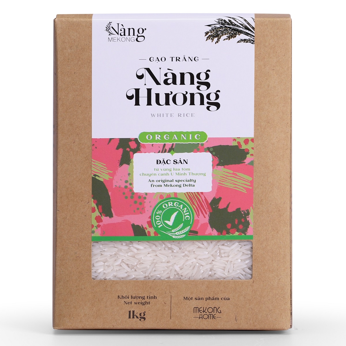 COMBO 2kg -  Gạo Hữu Cơ Trắng Nàng Hương - Nàng MEKONG - 100% Organic