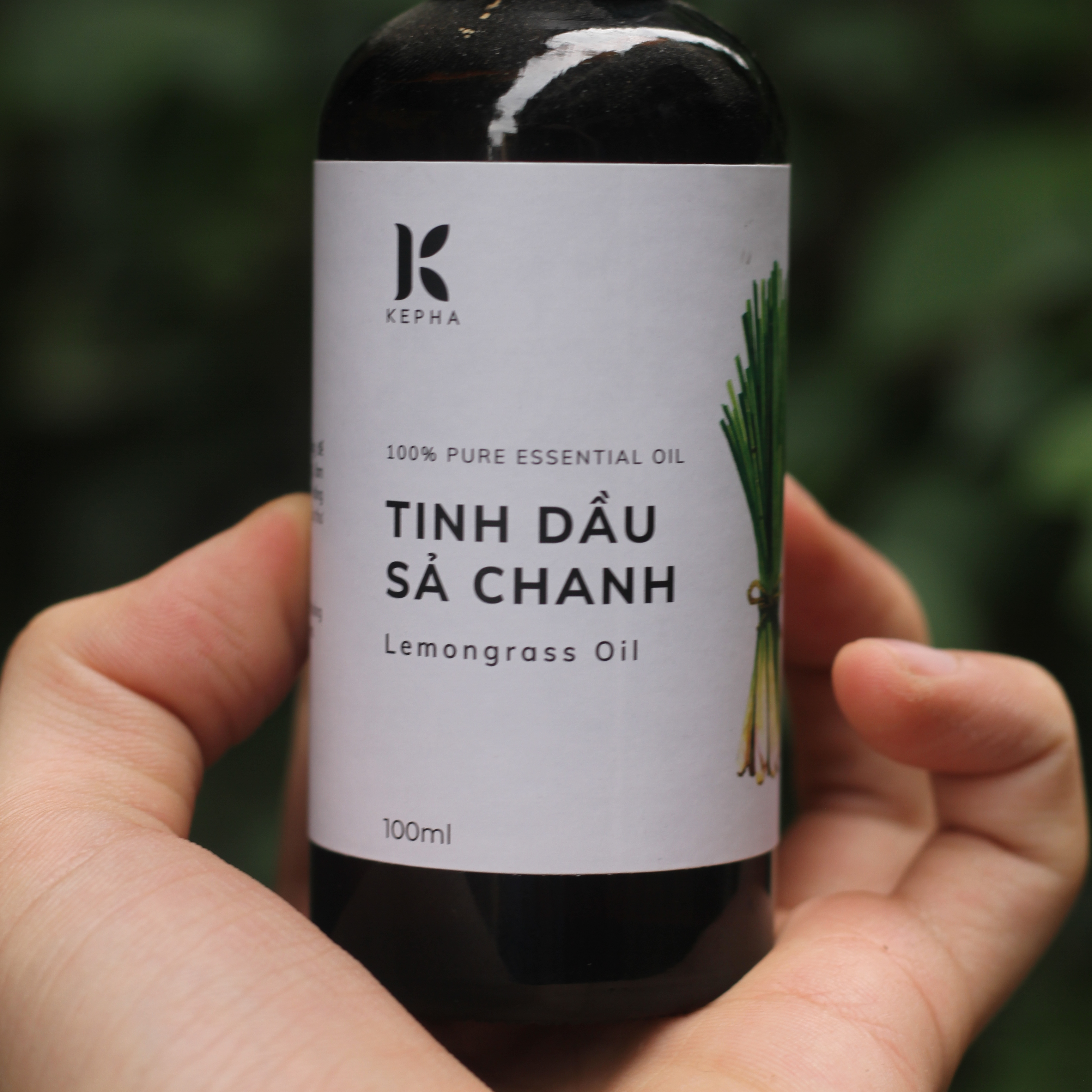 Tinh dầu Sả Chanh Kepha 100ml - Nguyên chất 100%, nhập khẩu trực tiếp Ấn Độ - Giúp xông hơi giải cảm, chống nhiễm nấm - Đuổi muỗi phòng chống sốt xuất huyết