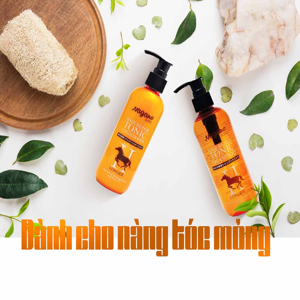 Dầu Xả Tóc Chiết Xuất Dầu Ngựa Nagano 250ml - Hair Repair Tonic Conditioner Nagano 250ml - Phục hồi tóc hư tổn và nuôi dưỡng da đầu khỏe mạnh