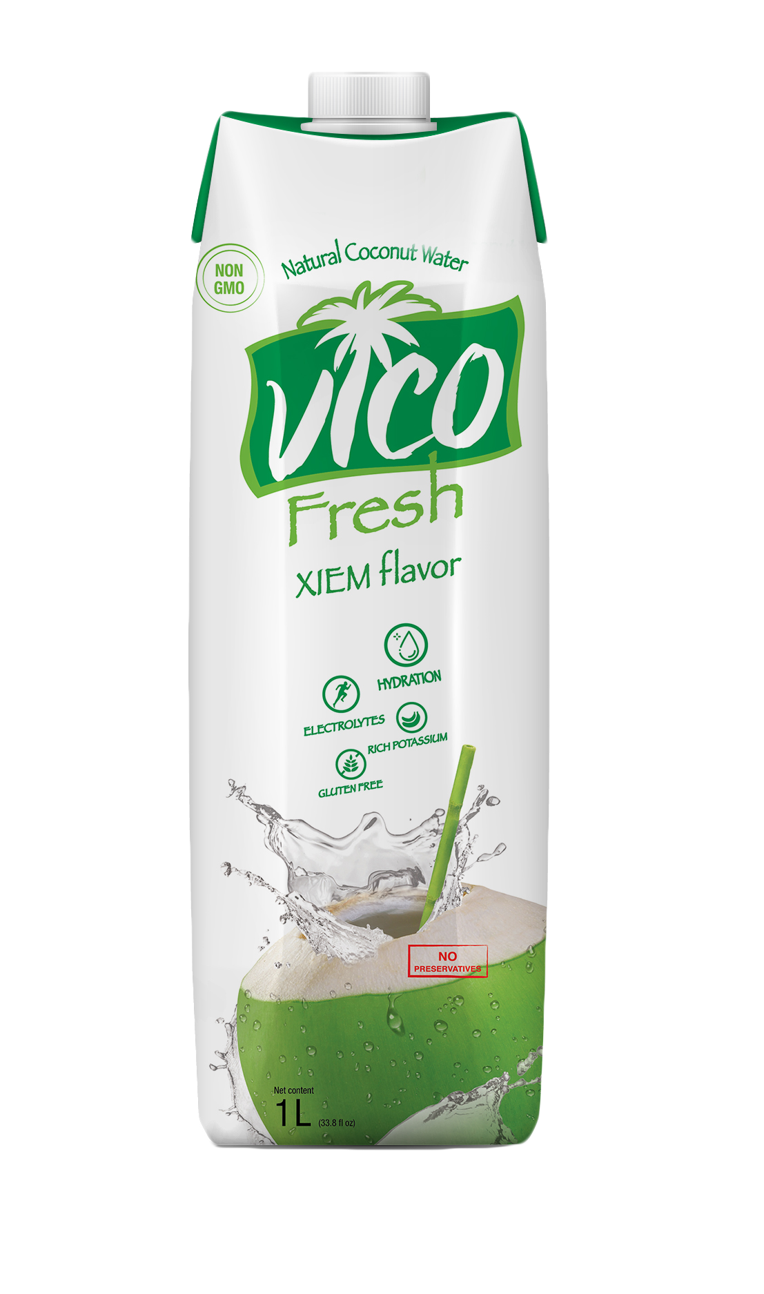 Thùng 12 hộp Nước dừa xiêm VICOFRESH (1 lít/hộp)