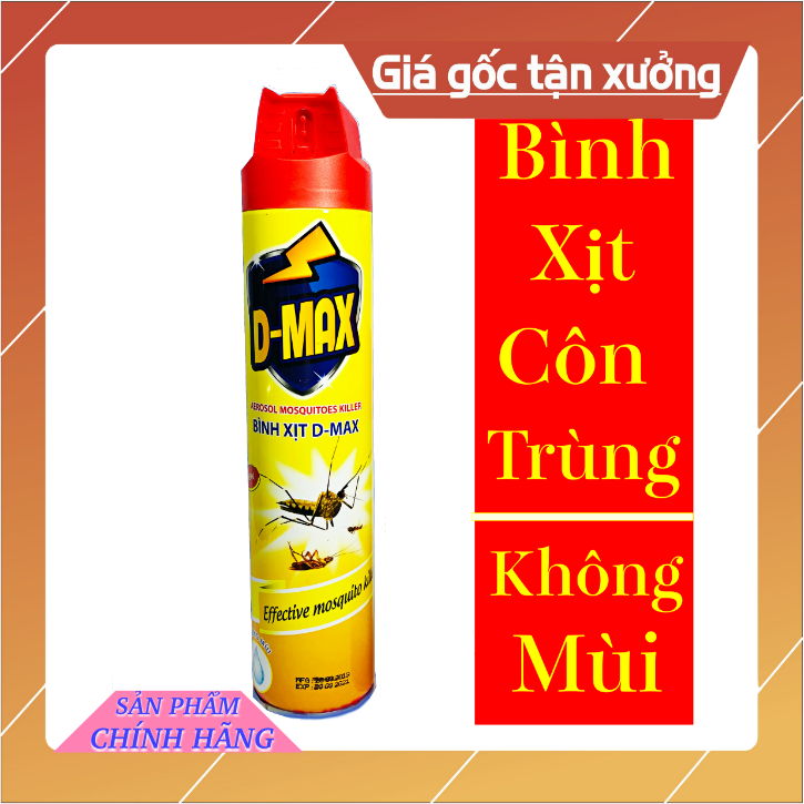 Bình Xịt Côn Trùng Hương Cam Chanh An Toàn Tiêu Diệt Côn Trùng Gây Bệnh D-MAX 600ML