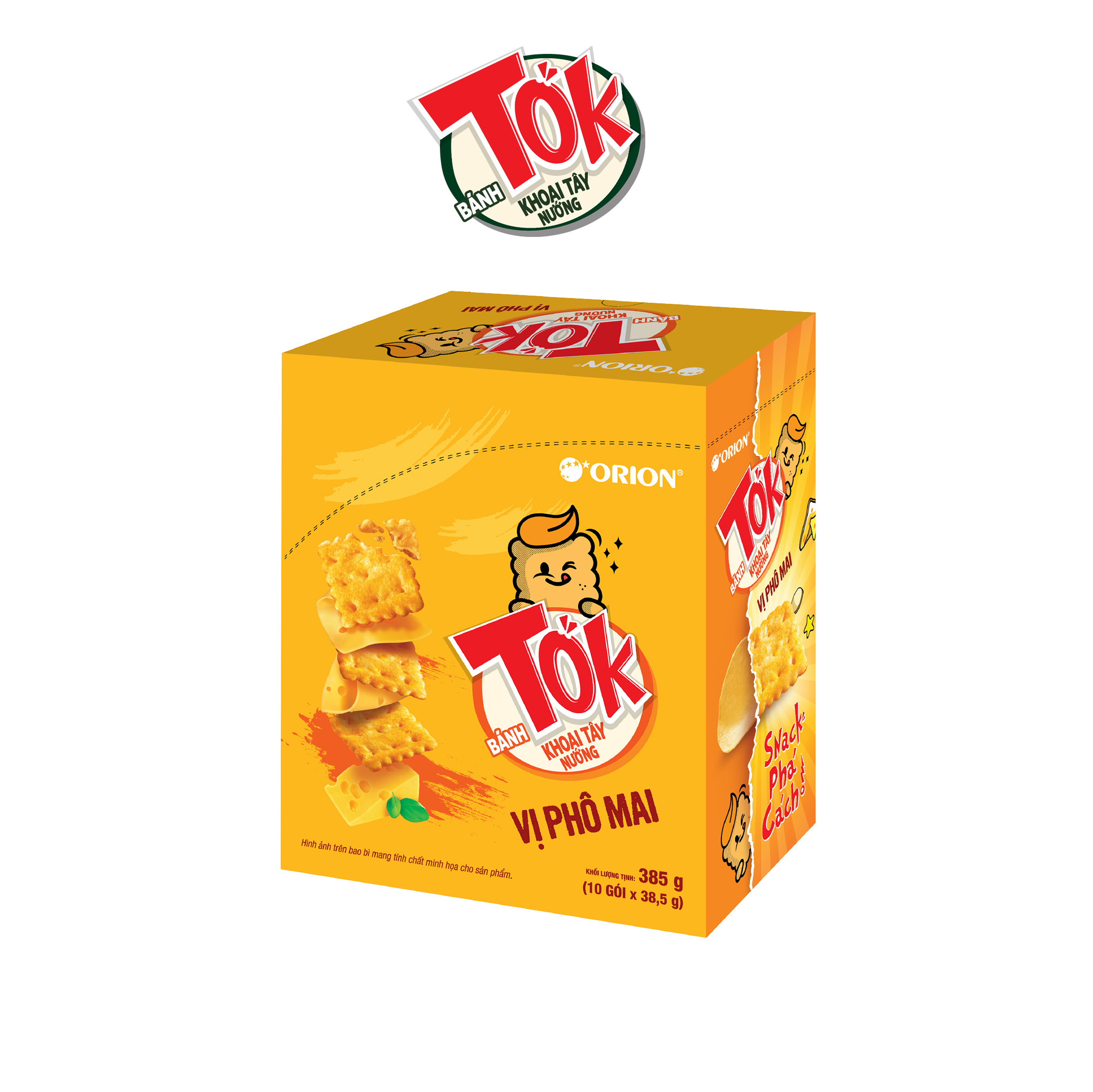 Bánh Khoai Tây Nướng Tok Vị Phô Mai (Hộp 10 Gói x 36,5g)