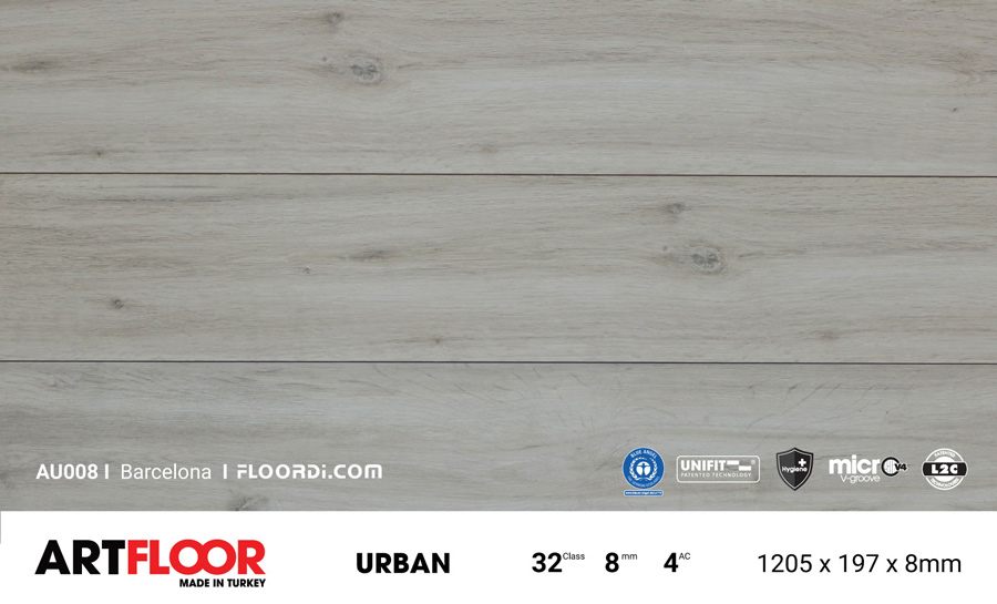 Sàn Gỗ  Công  Nghiệp- Sàn gỗ  Artfloor AU008 - Urban - Barcelona - 8mm - AC4