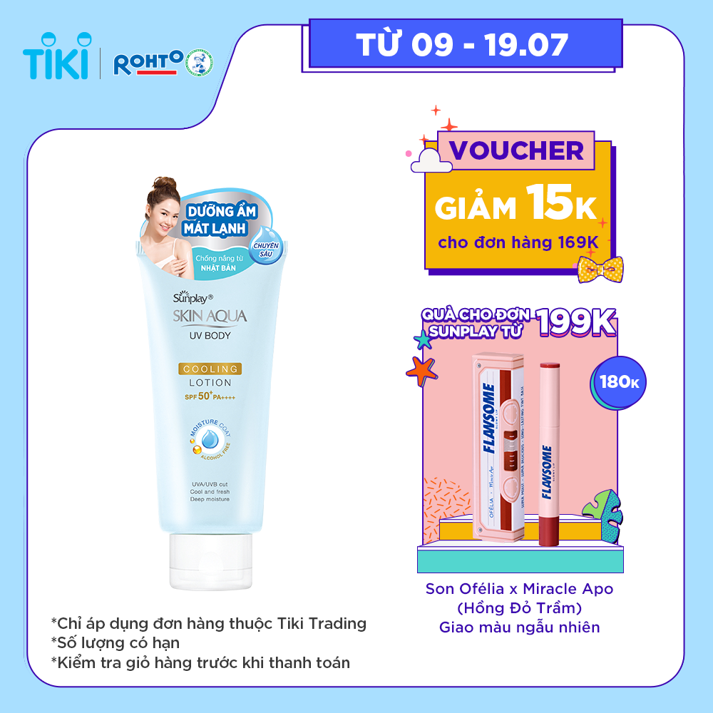 Kem chống nắng body Skin Aqua mát lạnh dùng hàng ngày Sunplay Skin Aqua UV Body Cooling Lotion SPF 50+ PA++++ 150g