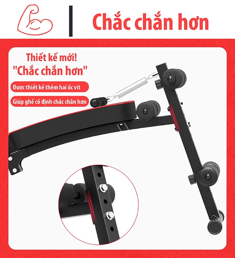 Ghế tập bụng cong có chốt gập SIT UP model 119 mới BG (hàng nhập khẩu)