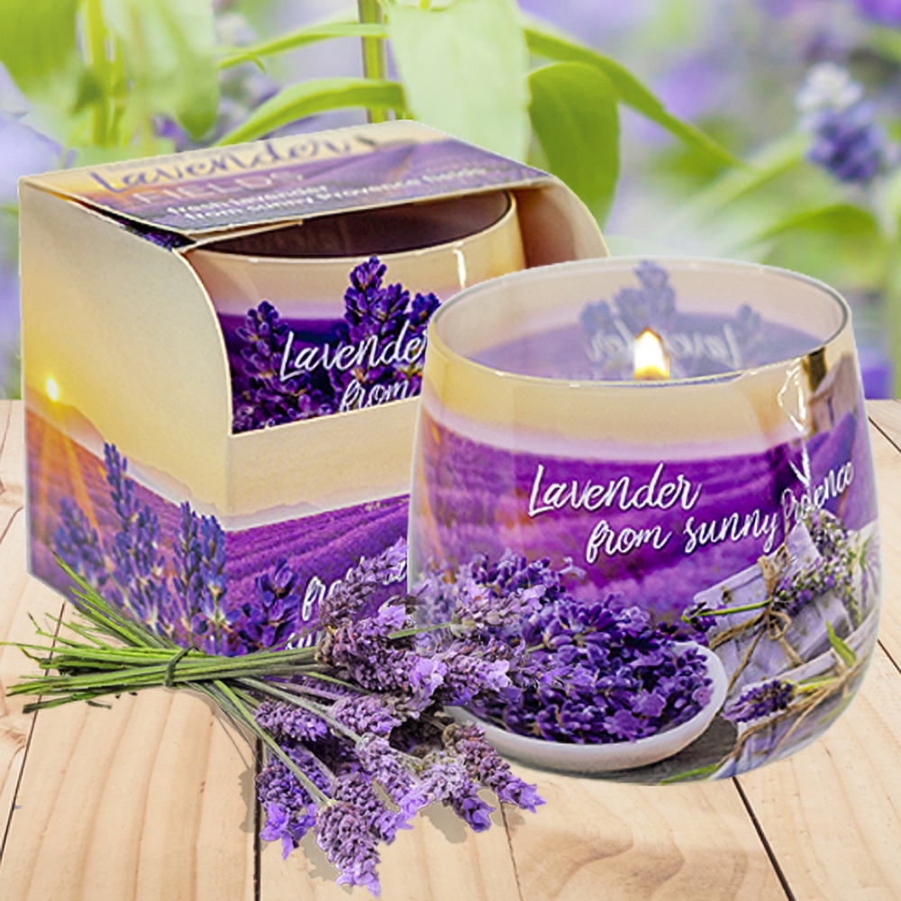 Ly nến thơm tinh dầu Bartek Lavender Fields 100g QT04968 - cánh đồng oải hương (giao mẫu ngẫu nhiên)