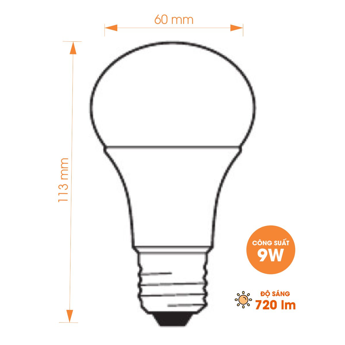Bóng đèn LED Bulb E27 ECO CLASSIC A 9W OSRAM - Ánh sáng Trắng