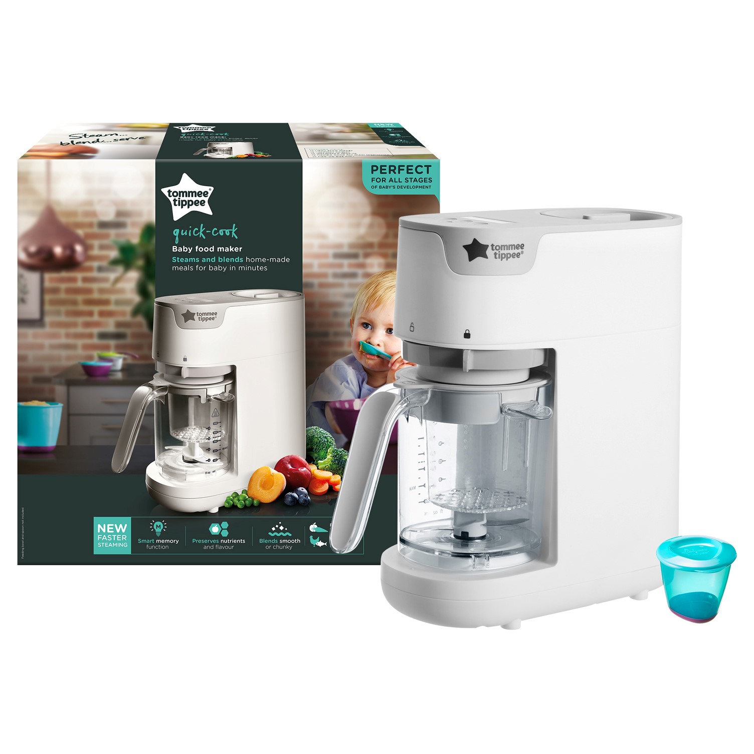 Máy xay hấp thức ăn cho bé Tommee Tippee Quick-Cook