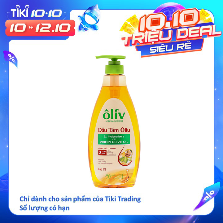 Dầu Tắm Ôliv Natural Nourish Virgin Olive Oil (650ml)