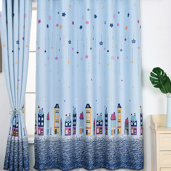 RÈM CỬA THÀNH PHÔ HOẠT HÌNH SIZE 3M NGANG X 2M CAO ( 1 TẤM )