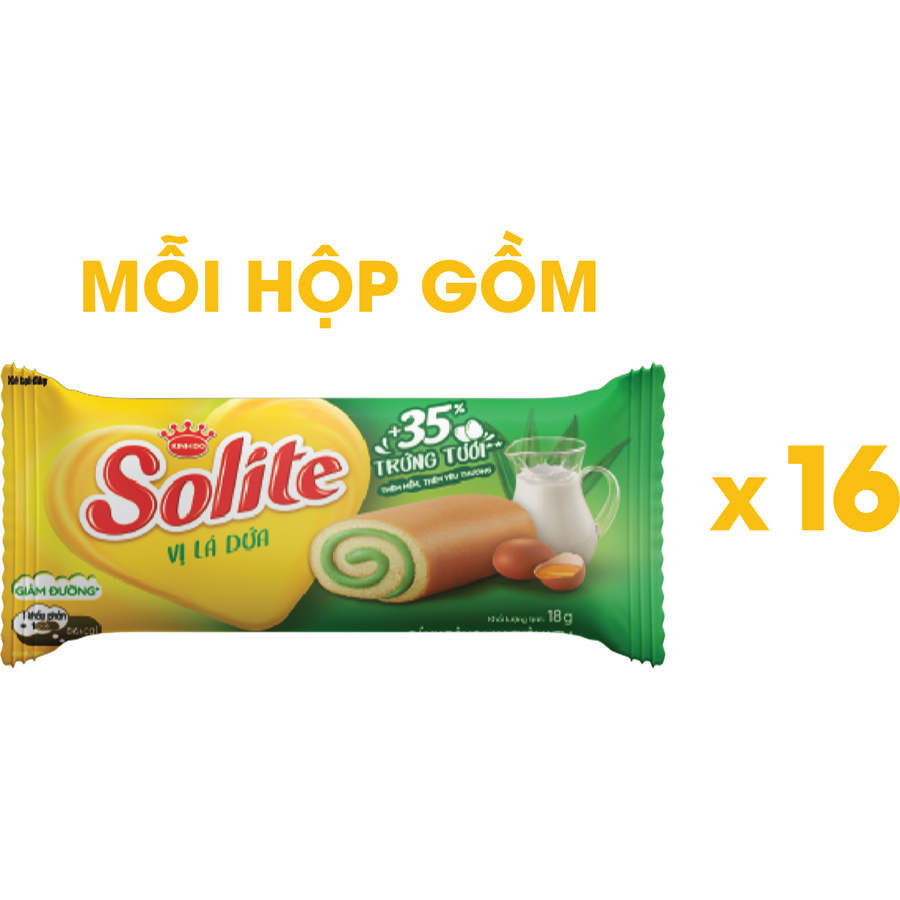 Combo 2 Hộp Bánh Bông Lan SOLITE Cuộn Kem, 288gx2