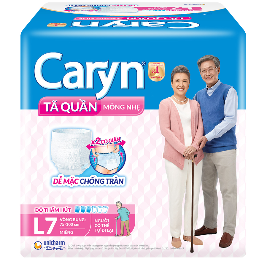 Tã Quần Mỏng Nhẹ Caryn Gói Lớn L7 (7 Miếng)