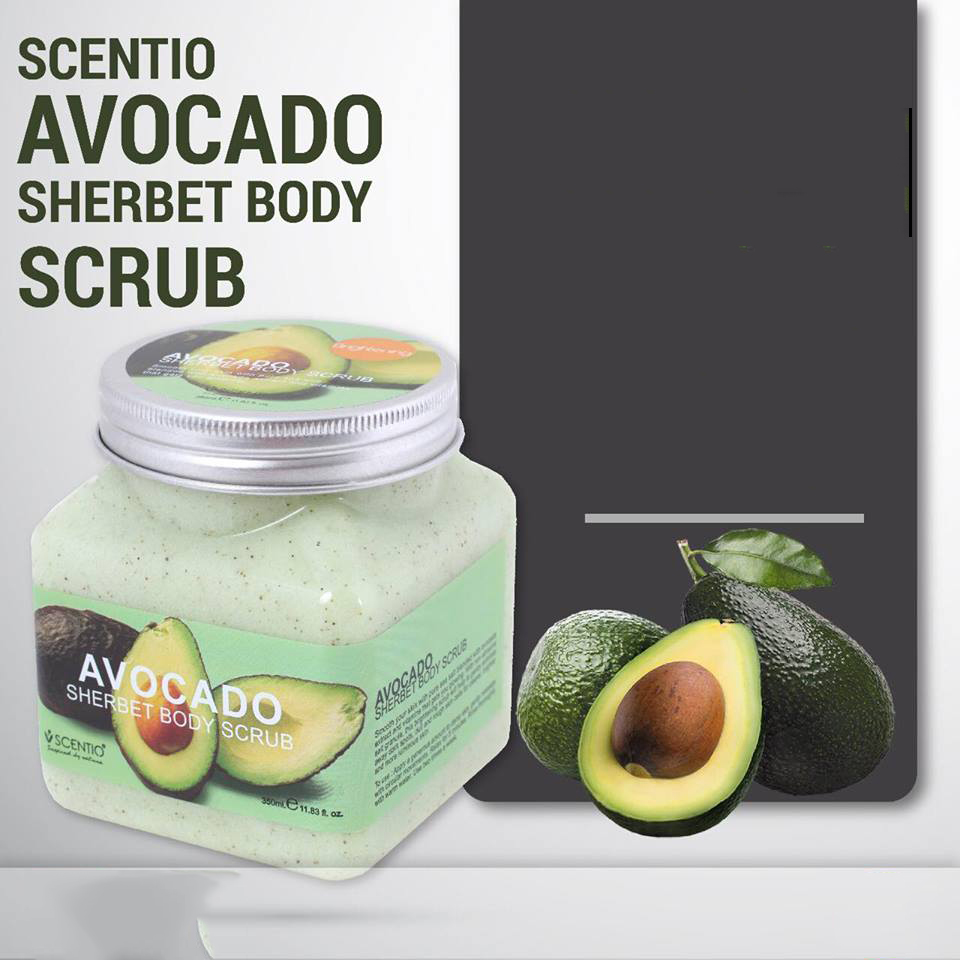 Tẩy Tế Bào Chết Toàn Thân Dưỡng Ẩm Và Sáng Mịn Da Hương Bơ Scentio Avocado 350ml