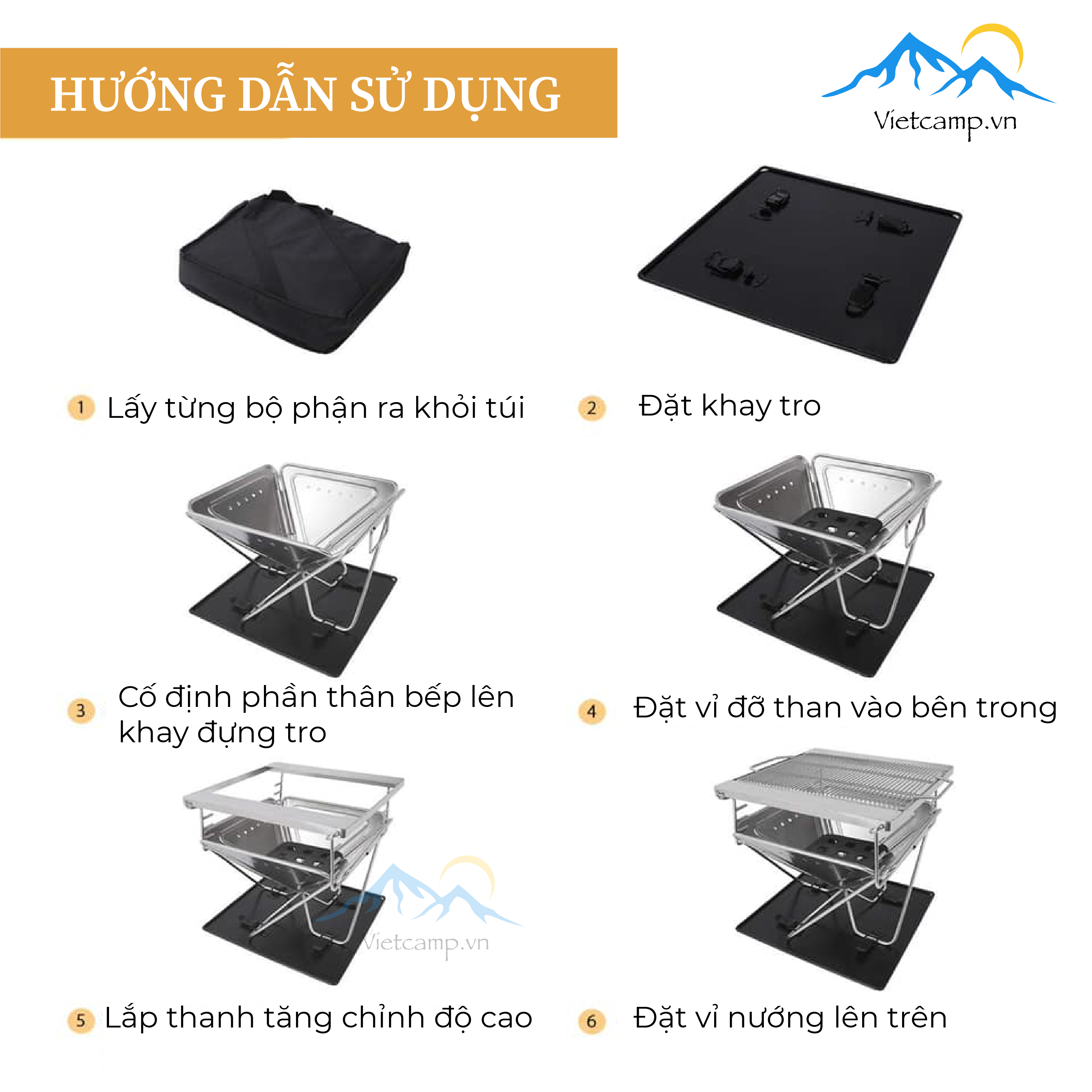 Bếp nướng BBQ Go phong cách Nhật xếp gọn - cỡ lớn (45x45cm)