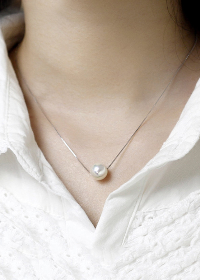 Dây Chuyền Bạc | Dây Chuyền Xi Bạc Nữ Hạt Tròn - XBDB10 - Bảo Ngọc Jewelry