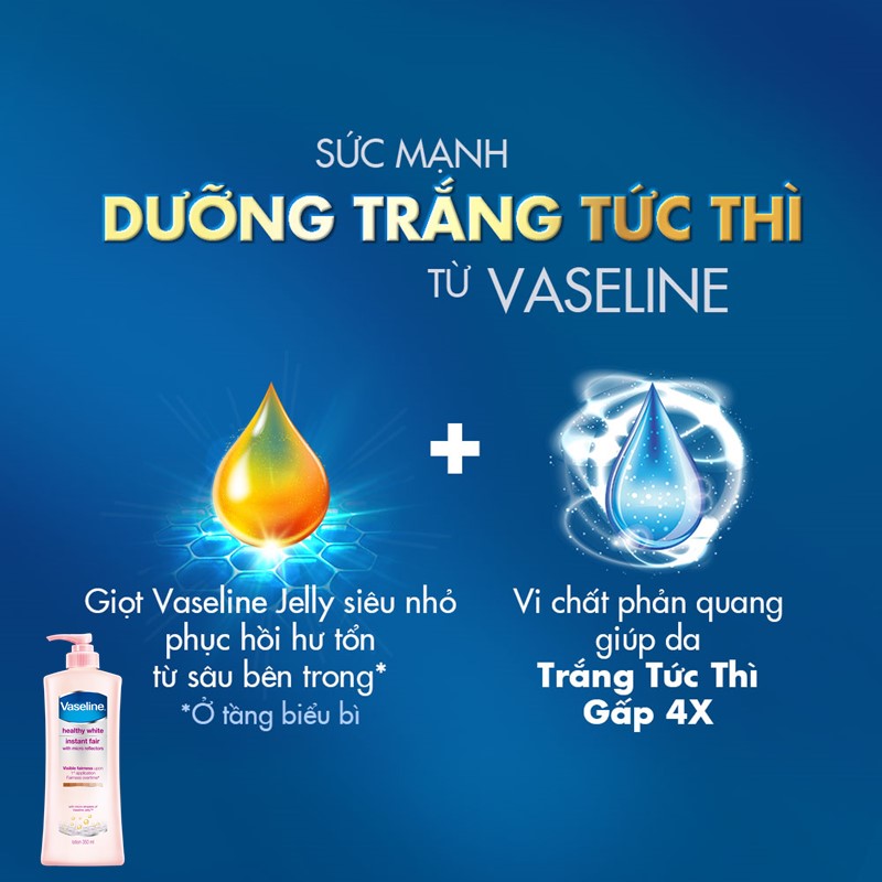 Sữa Dưỡng Thể 350Ml Vaseline Dưỡng Ẩm Sáng Da Instant Radiance Vi Chất Phản Quang Giúp Da Sáng Tức Thì Gấp 4 Lần