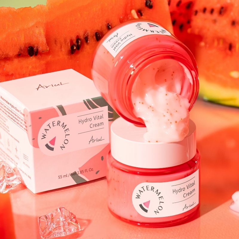 Combo kem dưỡng và mặt nạ ngủ ARIUL làm dịu và cấp ẩm chiết xuất dưa hấu