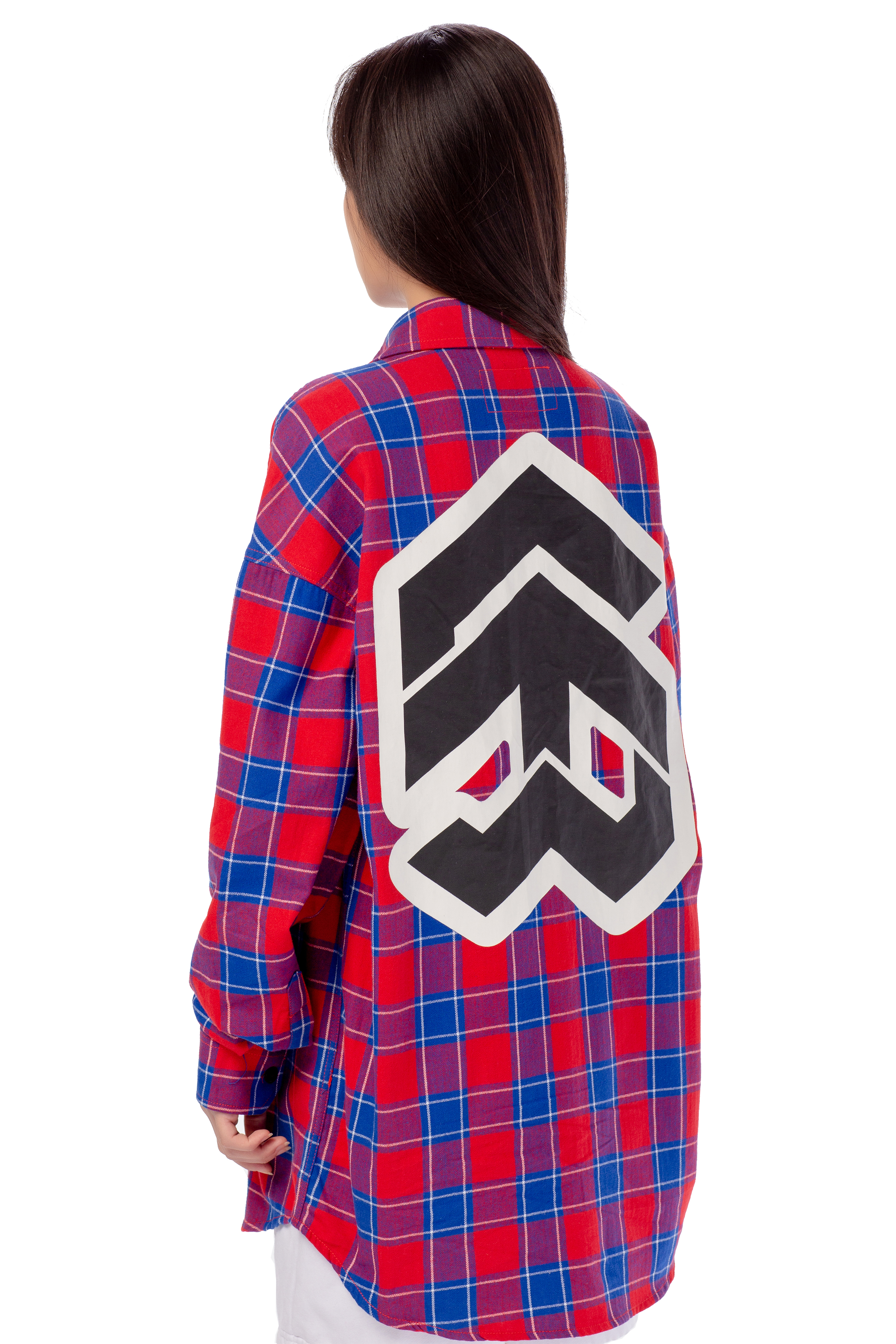 Áo Sơ Mi Flannel 5THEWAY Tay Dài Sọc Caro Đỏ aka /stroke/ BIG LOGO FLANNEL SHIRT in RE/WH