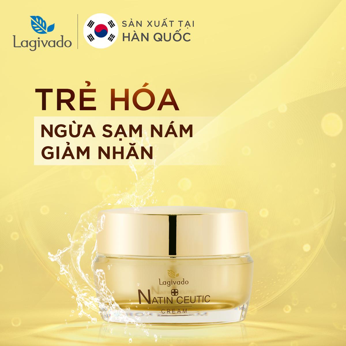 Kem dưỡng ẩm trắng da mặt HÀN QUỐC LAGIVADO, giúp da trẻ hoá NATIN CEUTIC CREAM 50 gram