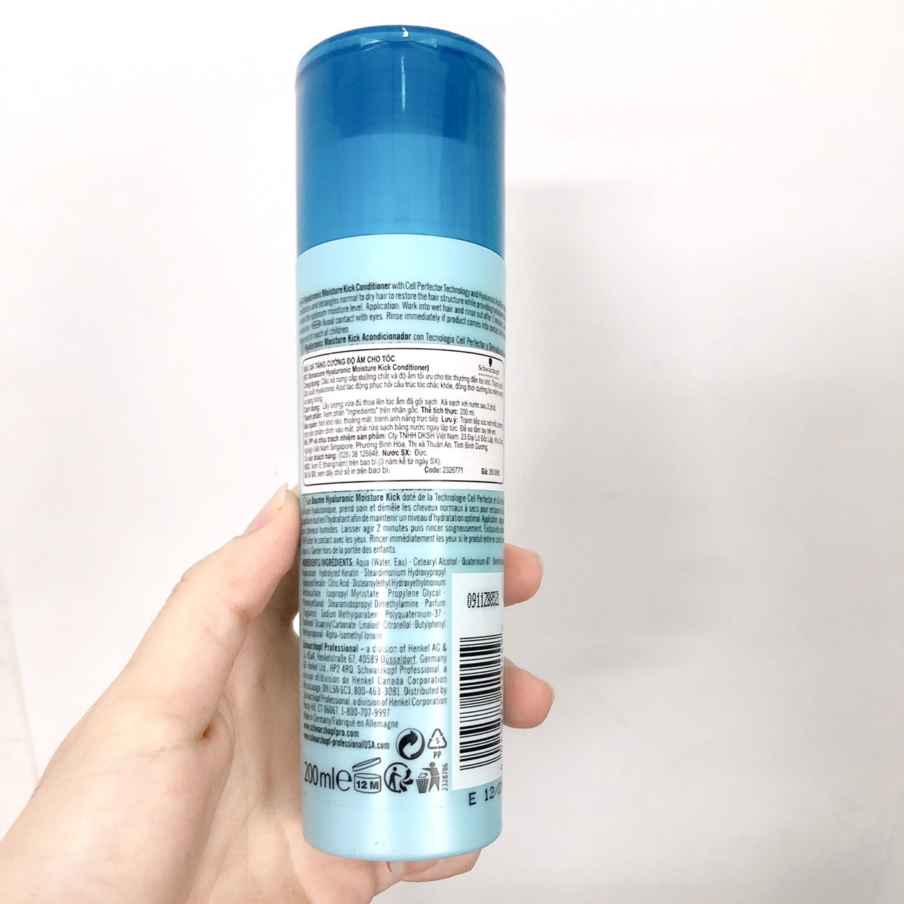 Dầu xả Schwarzkopf BC Bonacure Hualuron Moisture Kick Micellar giữ ẩm tóc khô giòn và xoăn Đức 200ml