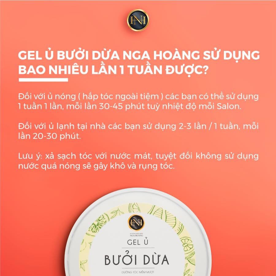 Gel ủ bưởi dừa Nga Hoàng giúp phục hồi tóc hư tổn, Giảm khô xơ,gãy rụng