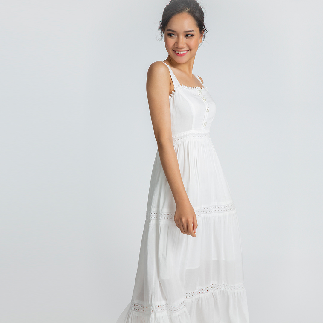 Đầm Maxi Đầm Đi Biển Đầm Trắng Cao Cấp Thời trang thiết kế Hity DRE092